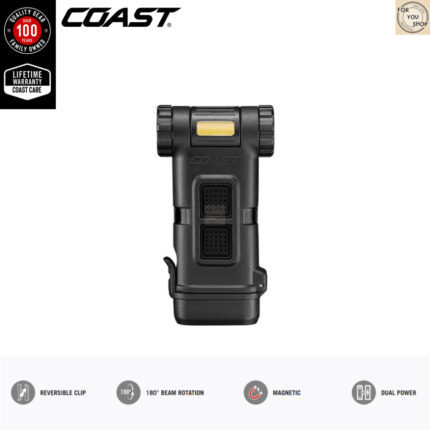 COAST HX4 Clip Light 120 Lumens ไฟฉายคลิปหนีบ LED แสงขาว/แดง พร้อมแม่เหล็ก หมุนหัวไฟได้ 180° ไฟฉายพกพา EDC