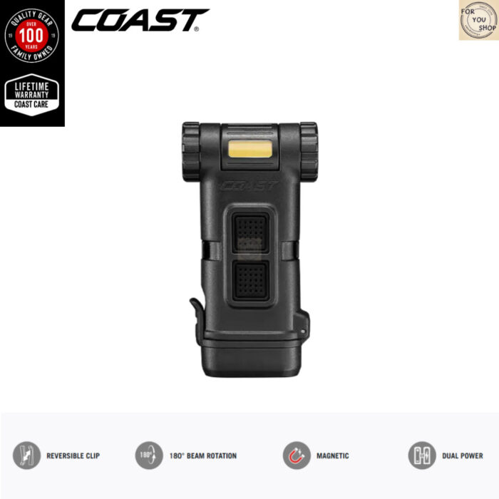 COAST HX4 Clip Light 120 Lumens ไฟฉายคลิปหนีบ LED แสงขาว/แดง พร้อมแม่เหล็ก หมุนหัวไฟได้ 180° ไฟฉายพกพา EDC