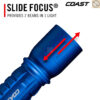 COAST XP11R ไฟฉายแรงสูง 2600 Lumens ไฟฉาย LED ชาร์จ USB-C ได้ ปรับโฟกัส SLIDE FOCUS ส่องไกล 248m สี Blue EDC
