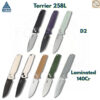 มีดพับ SRM Terrier 258L ใบมีด D2 / 140Cr Laminated 3.65 นิ้ว ด้าม G10 / Micarta ระบบ Crossbar Lock