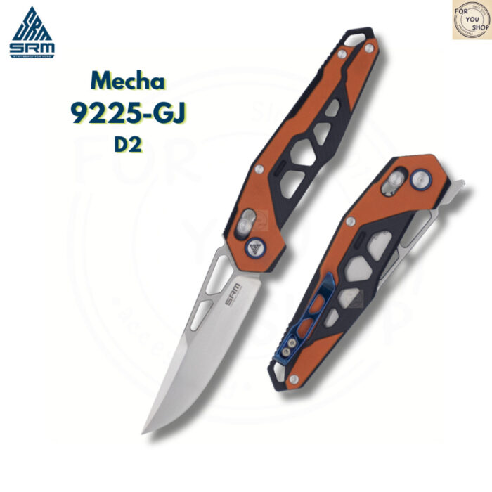 มีดพับ SRM Mecha 9225 ใบมีด D2 3.27นิ้ว ด้าม G10 ระบบ Crossbar Lock มีด EDC และ Outdoor