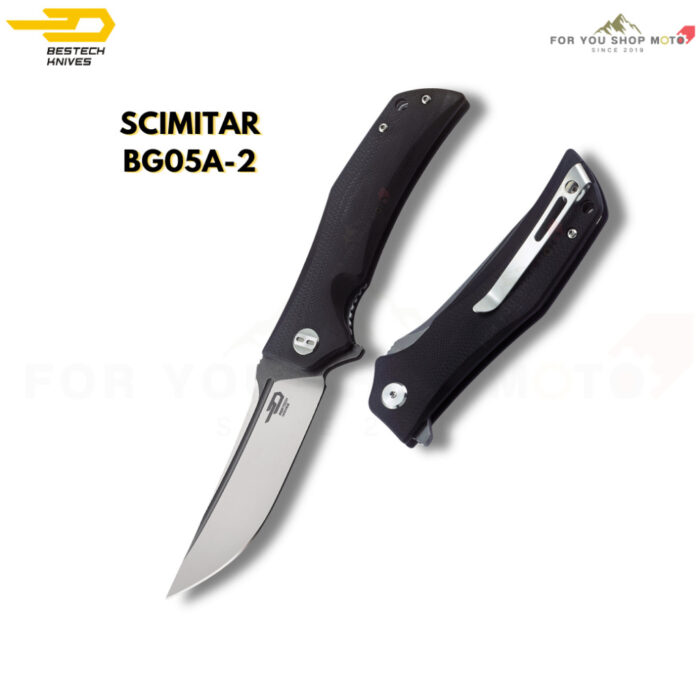 [BESTECH ] มีดพับรุ่น SCIMITAR (BG05 Series) ด้าม G10 ใบมีด D2 ทรง Trailing Point โค้งสวยเฉียบ ขนาด 3.5 นิ้ว