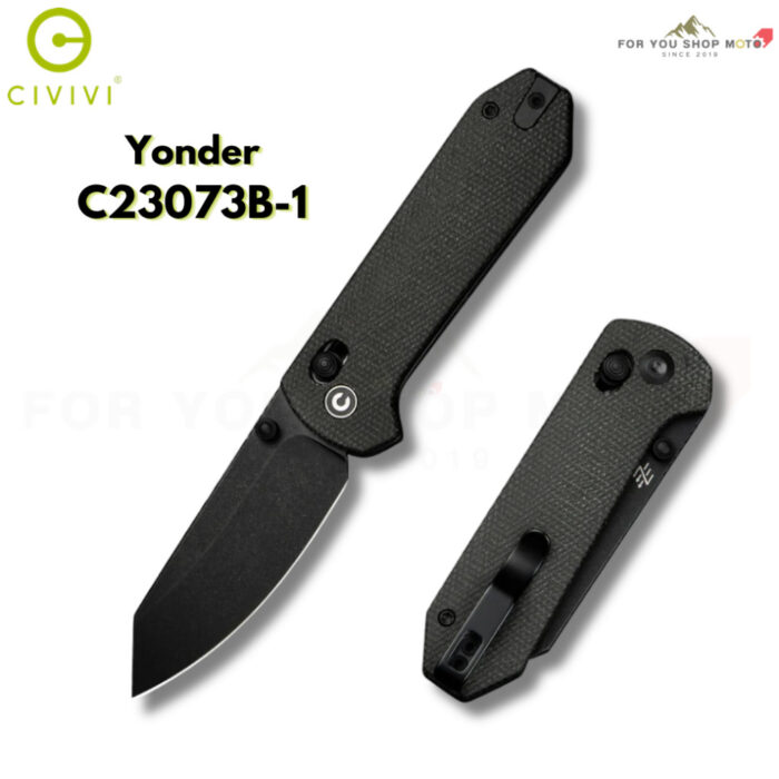 มีดพับ CIVIVI Yonder ใบมีด 14C28N / Damascus 2.88นิ้ว ด้าม G10 / Micarta / Wood Guibourtia ระบบ Crossbar Lock EDC C23073