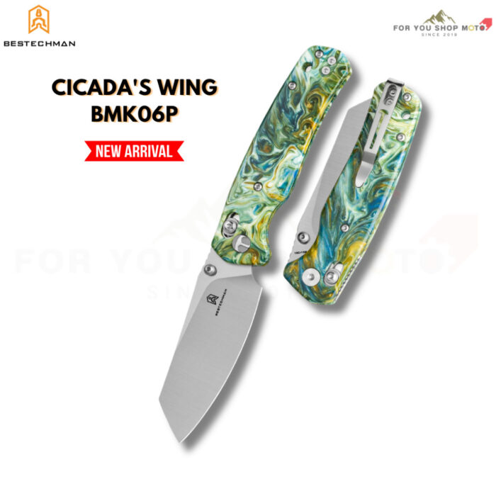(มีส่งด่วน) มีดพับ Bestechman Cicada's Wing BMK06 ใบมีด 3.15 นิ้ว (Bar Lock) มีด EDC ดีไซน์พรีเมียม