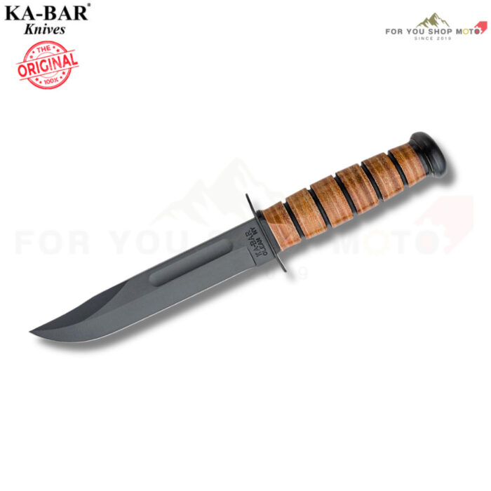 KA-BAR 1220 US Army Fighting Knife มีด Fixed 7 นิ้ว เหล็ก 1095 Carbon Steel ด้ามหนังแท้ พร้อมซองหนังแท้ ของแท้ USA 100%