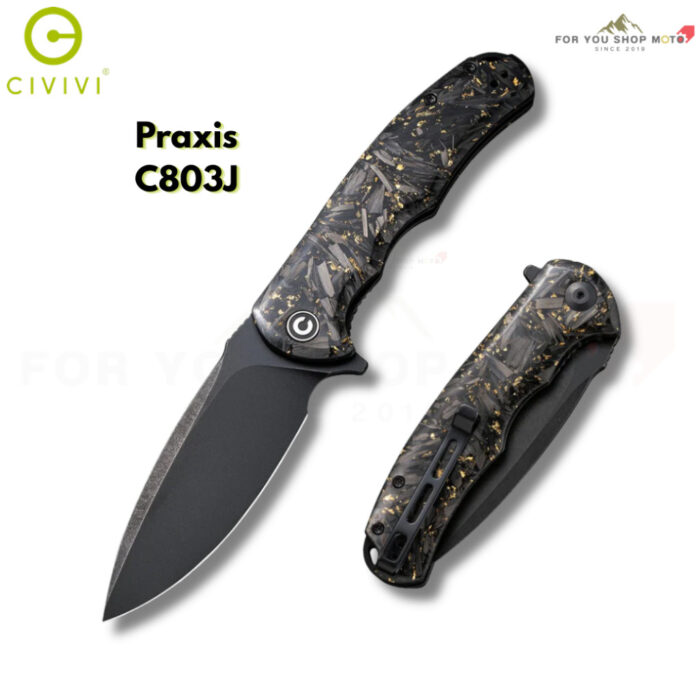 มีดพับ CIVIVI Praxis ใบมีด 9Cr18MoV 3.75 นิ้ว ด้าม G10 / Micarta / ไม้ / Carbon Fiber Resin / Ultem ระบบ Liner Lock EDC