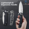 มีดพับ SENCUT Sachse ใบมีด 9Cr18MoV 3.47 นิ้ว ด้าม Micarta / G10 / ไม้ Guibourtia ระบบ Button Lock Flipper & Thumb Stud