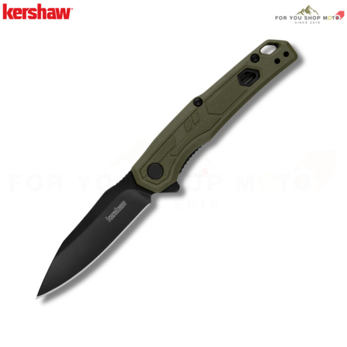 Kershaw Appa Olive Black (1402OLBLK) มีดพับ EDC ใบมีด Reverse Tanto เคลือบดำ ระบบช่วยเปิด SpeedSafe ด้ามจับสี Olive Drab