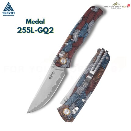 มีดพับ SRM Knives 255L-GQ2 ใบมีด Laminated 140Cr 3.2นิ้ว ด้ามจับ G10 ระบบ Ambi-Lock ลายหลากสี พกพาสะดวก (EDC)