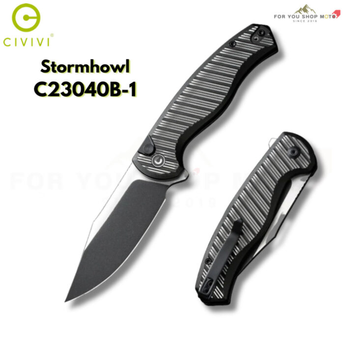 มีดพับ CIVIVI Stormhowl EDC ใบมีด Nitro-V 3.3 นิ้ว ด้าม Aluminum ระบบ Flipper & Button Lock รุ่น C23040B-1