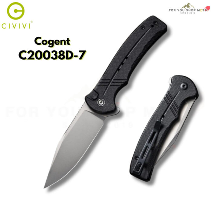 มีดพับ CIVIVI Cogent ใบ 14C28N / Damascus 3.47 นิ้ว ด้าม Micarta / G10 ระบบ Button Lock Flipper แท้ 100% EDC C20038