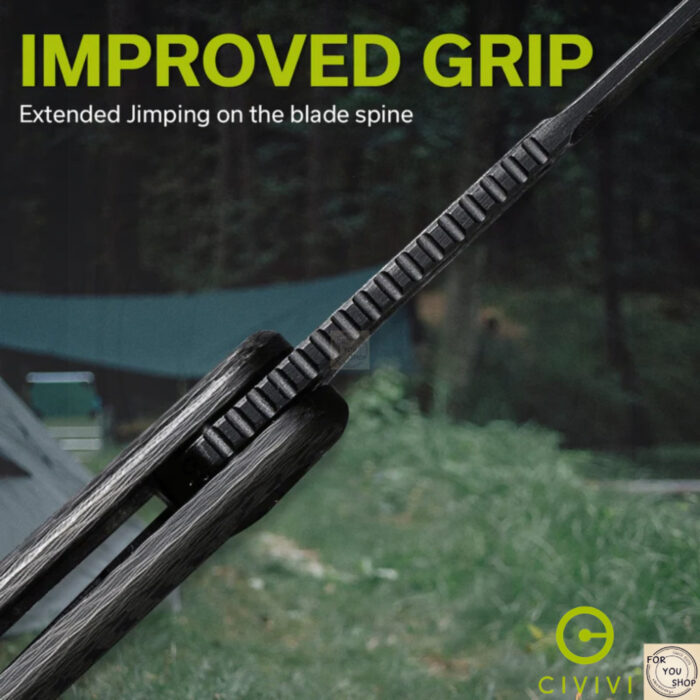 มีดพับ CIVIVI Caetus C21025C-DS1 ใบมีด Damascus 3.48นิ้ว ด้าม Carbon Fiber ระบบ Liner Lock Flipper Knife (Discontinued)