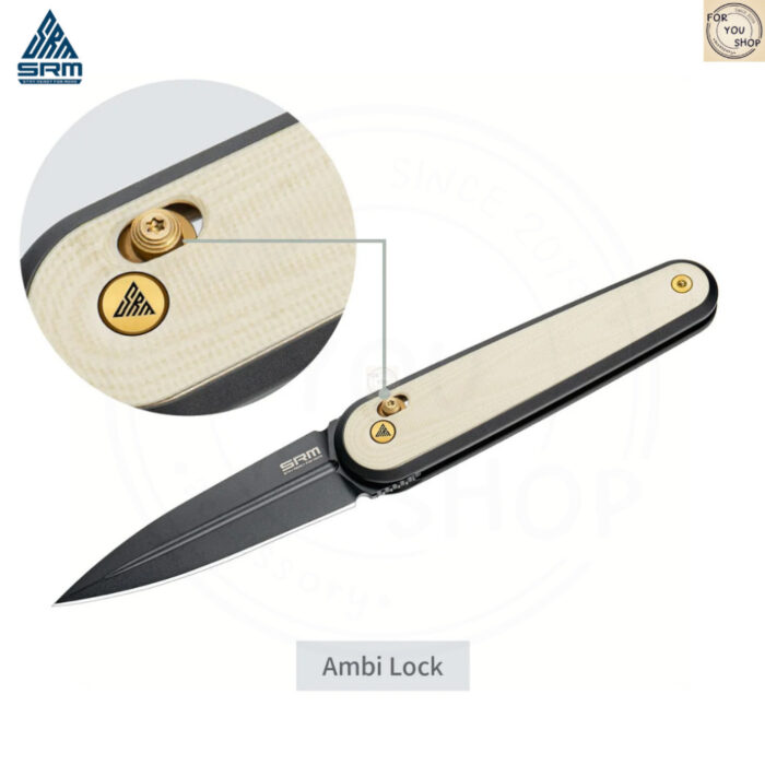 มีดพับ SRM Twin 251MB ใบมีด N690 2.99นิ้ว ด้าม G10 / Micarta ระบบ Crossbar Lock ลูกปืนเซรามิก EDC