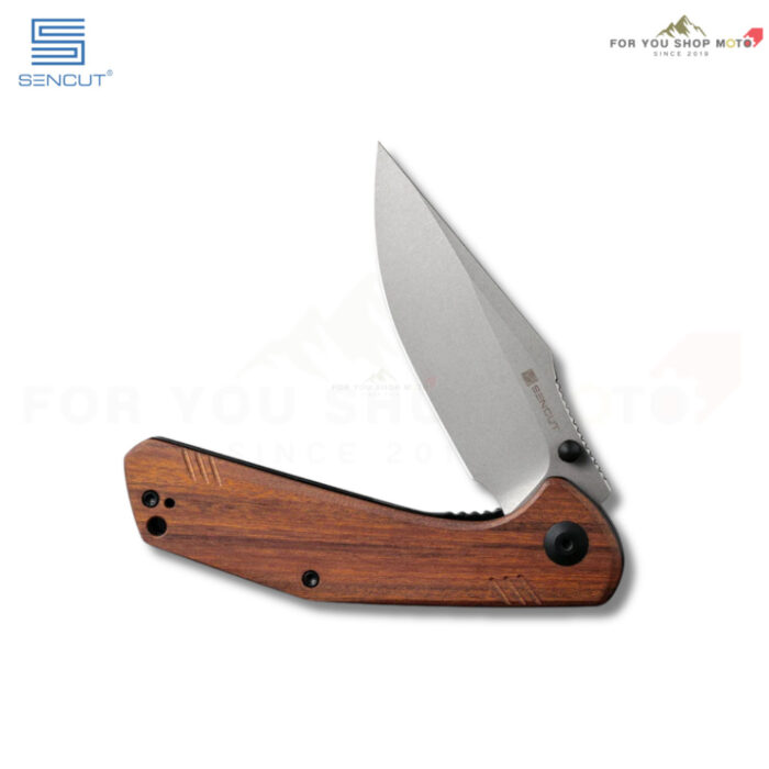 มีดพับ SENCUT Actium ใบมีด D2 3.46นิ้ว ด้ามไม้ Cuibourtia ระบบ Liner Lock รุ่น SA02F Flipper & Thumb Stud Knife EDC