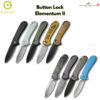 มีดพับ CIVIVI Button Lock Elementum II ใบมีด Nitro-V / Damascus 2.96นิ้ว ด้าม G10/Ultem/CarbonFiber/Aluminum (C18062P)