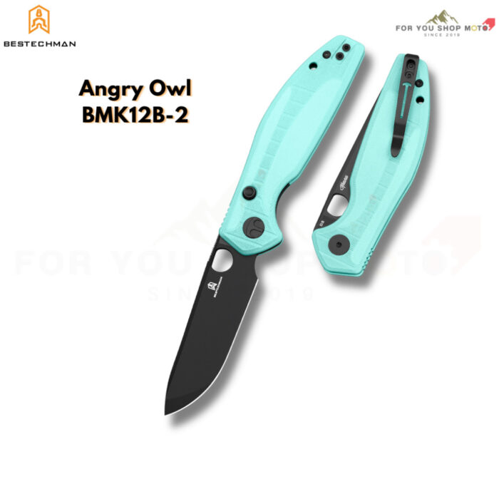 BESTECHMAN Angry Owl (BMK12 Series) - มีดพับ EDC ใบมีด 3.25" เหล็ก D2 ระบบ Button Liner Lock ด้าม G10 ดีไซน์ดุดัน