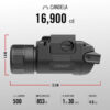 COAST PTX35R Pistol Light ไฟฉายติดราง 500 Lumens (รองรับราง Picatinny / Universal) ชาร์จได้ สลับปรับลำแสง Spot & Flood