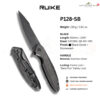 มีดพับ RUIKE P128 ใบมีด Sandvik 14C28N 3.66 นิ้ว ด้าม 420 Stainless Frame Lock Beta Plus Outdoor P128-SF / P128-SB