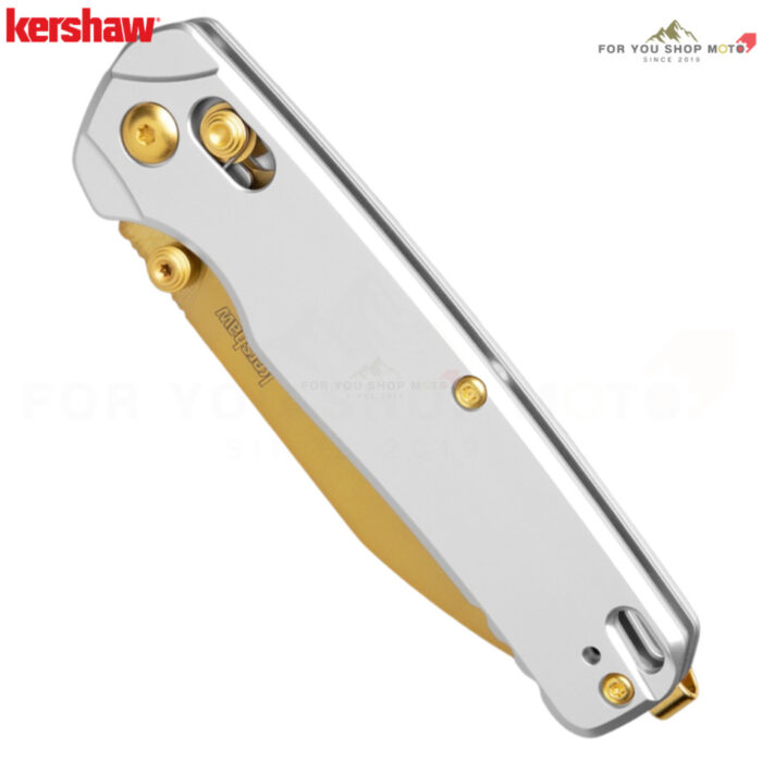 Kershaw 6105RAWGLD Bel Air มีดพับ CPM-MagnaCut ใบทอง Reverse Tanto 3.10นิ้ว ด้าม Raw Aluminum (Made in USA)