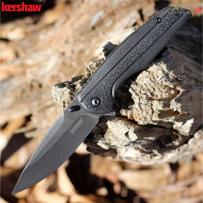 มีดพับ Kershaw Pushrod 1345 ใบมีด 8Cr13MoV 3นิ้ว BlackWash ด้าม FRN สีดำ ระบบ Assisted Opening EDC ของแท้ 100%
