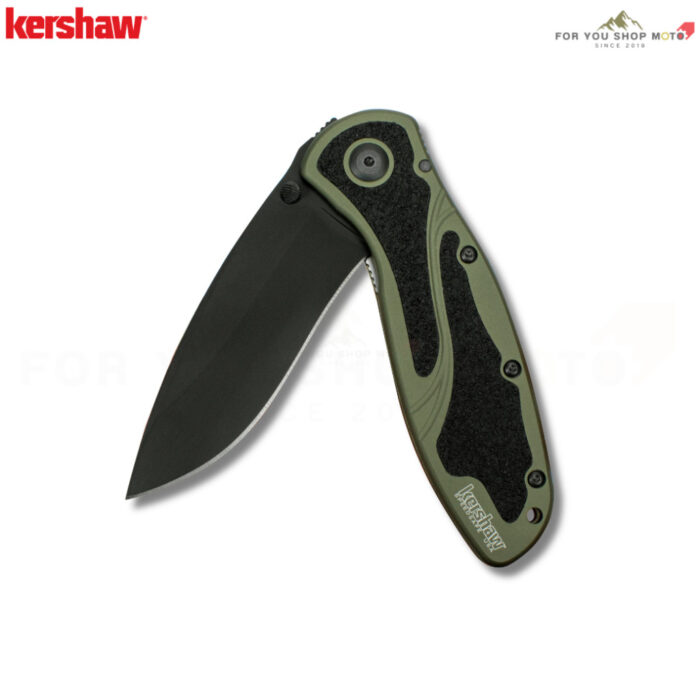 th-11134207-81ztk-ms3vyab26gp28d-2.jpg มีดพับ Kershaw Blur Olive Drab / Black (รุ่น 1670OLBLK) ด้ามสีเขียวโอลิฟ ใบดำ DLC เหล็ก 14C28N แท้ Made in USA