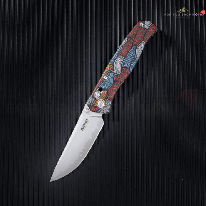 มีดพับ SRM Knives 255L-GQ2 ใบมีด Laminated 140Cr 3.2นิ้ว ด้ามจับ G10 ระบบ Ambi-Lock ลายหลากสี พกพาสะดวก (EDC)