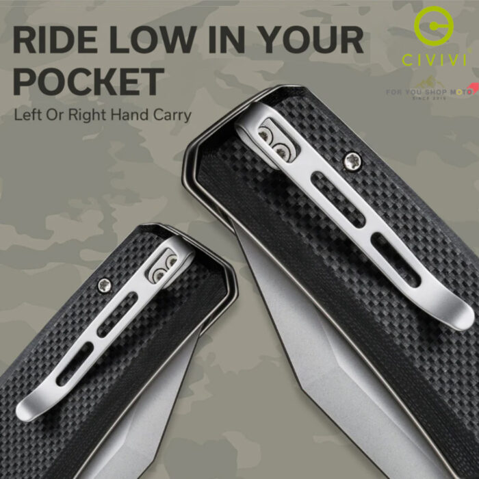 มีดพับ CIVIVI Bhaltair EDC ใบมีด Sandvik 14C28N 3.98 นิ้ว ด้าม G10 / Micarta ระบบ Liner Lock Flipper & Thumb Stud