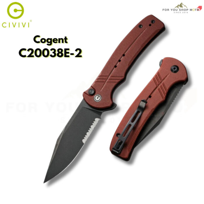 มีดพับ CIVIVI Cogent ใบ 14C28N / Damascus 3.47 นิ้ว ด้าม Micarta / G10 ระบบ Button Lock Flipper แท้ 100% EDC C20038