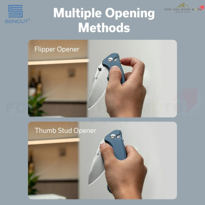 มีดพับ SENCUT Cybrix ใบมีด 9Cr18MoV 3.46 นิ้ว ด้าม Aluminum ระบบ Button Lock Thumb Stud Flipper รุ่น S23098A