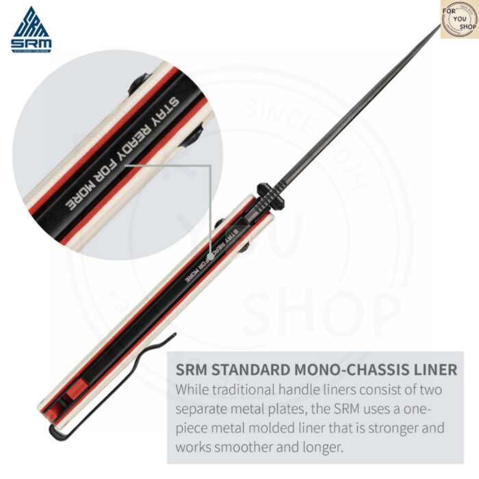 มีดพับ SRM Terrier 258L ใบมีด D2 / 140Cr Laminated 3.65 นิ้ว ด้าม G10 / Micarta ระบบ Crossbar Lock