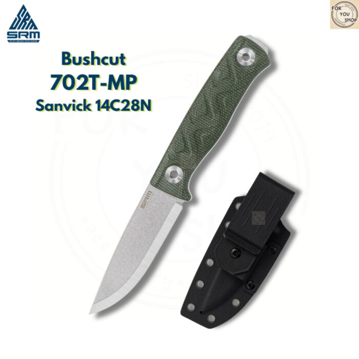 มีดพก SRM Bushcut 702T ใบมีด 14C28N 3.89นิ้ว ด้าม Micarta / G10 พร้อมซอง Kydex Fixed Blade Knife มีด Bushcraft Full Tang