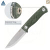 มีดพก SRM Bushcut 702T ใบมีด 14C28N 3.89นิ้ว ด้าม Micarta / G10 พร้อมซอง Kydex Fixed Blade Knife มีด Bushcraft Full Tang