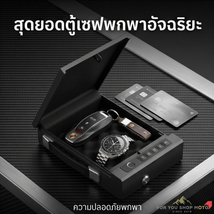 ตู้เซฟสแกนลายนิ้วมือ +WIFI กล่องเก็บของมีค่า Gun Safe ปลดล็อกด้วย APPTUYA/รหัส/กุญแจ/สแกนนิ้ว สำหรับรถยนต์และบ้านกันขโมย