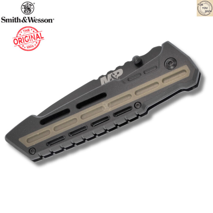 มีดพับ Smith&Wesson M&P ใบมีด 8Cr13MoV 3.43นิ้ว Tanto สีดำ ด้ามยางกันลื่น Liner Lock รุ่น 1100082