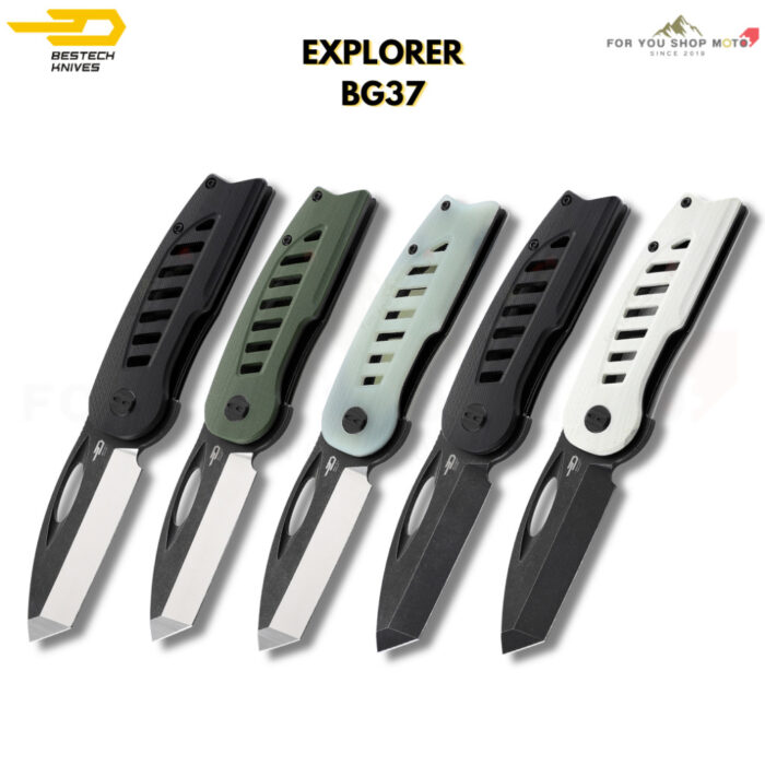 [BESTECH KNIVES] มีดพับรุ่น EXPLORER (BG37 Series) ด้าม G10 ใบมีดเหล็ก D2 ทรง Tanto ขนาด 2.87 นิ้ว EDC พกพาสะดวก