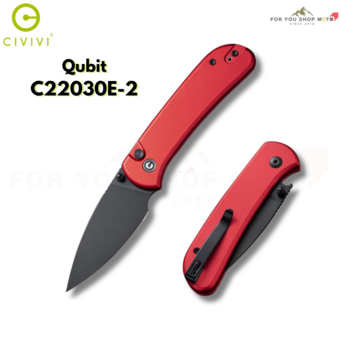 มีดพับ CIVIVI Qubit ใบมีด 14C28N / Damascus 2.98นิ้ว ด้าม Aluminum ระบบ Button Lock & Thumb Stud EDC รุ่น C22030E