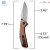 มีดพับ SENCUT Actium ใบมีด D2 3.46นิ้ว ด้ามไม้ Cuibourtia ระบบ Liner Lock รุ่น SA02F Flipper & Thumb Stud Knife EDC
