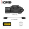 COAST PTX35R Pistol Light ไฟฉายติดราง 500 Lumens (รองรับราง Picatinny / Universal) ชาร์จได้ สลับปรับลำแสง Spot & Flood