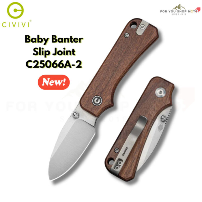 มีดพับ CIVIVI Baby Banter Slip Joint ใบมีด Nitro-V 2.34 นิ้ว ด้าม G10 / ไม้ Guibourtia Thumb Stud มีด EDC