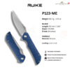 มีดพับ RUIKE P123 ใบมีด Sandvik 14C28N 3.62 นิ้ว Drop Point ด้าม Micarta ระบบ Liner Lock EDC P123-MB / P123-ME / P123-MG