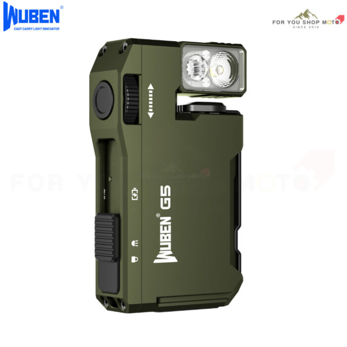 (มีส่งด่วน) WUBEN G5 ไฟฉาย EDC พวงกุญแจ 400 Lumens หัวหมุน 180° ชาร์จ Type-C มีไฟ RGB กันน้ำ IP65
