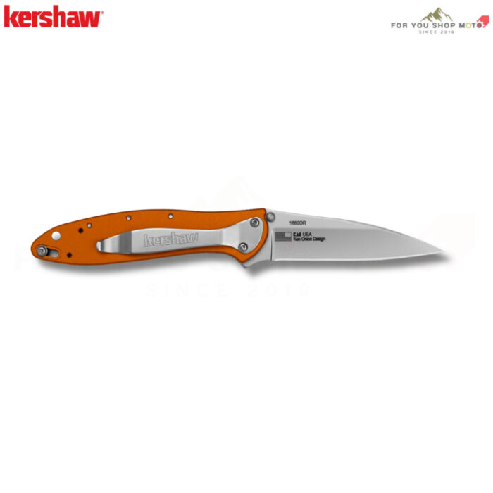 th-11134207-81ztl-ms14rvb30kqvca-2.jpg มีดพับ Kershaw 1660OR Ken Onion Leek Orange/ส้ม (ใบมีด Sandvik 14C28N ขนาด 3 นิ้ว / ด้ามอลูมิเนียมสีส้ม / Made in USA)