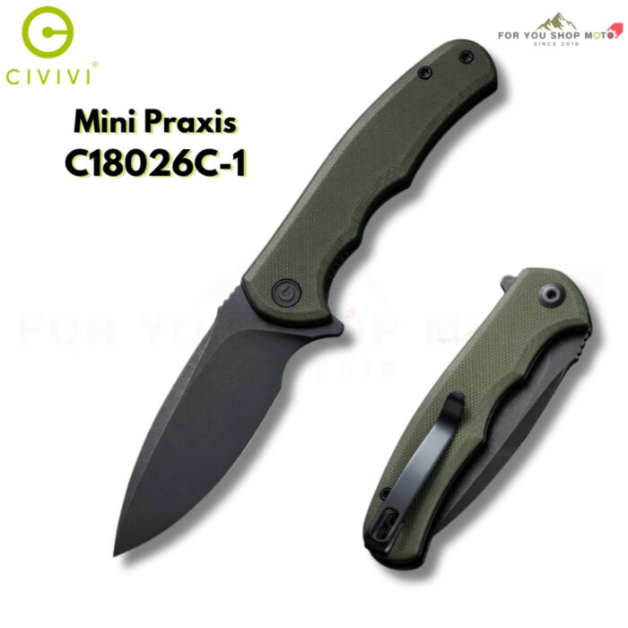 มีดพับ CIVIVI Mini Praxis ใบมีด D2 / Damascus 2.98 นิ้ว ด้าม G10 / Ultem / Wood ระบบ Liner Lock Flipper Knife EDC