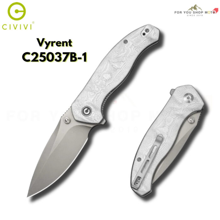 [New] มีดพับ CIVIVI Vyrent ใบมีด Nitro-X7 / Damascus 3.48 นิ้ว ด้าม G10 / Micarta รุ่นใหม่ Flipper & Thumb Stud C25037
