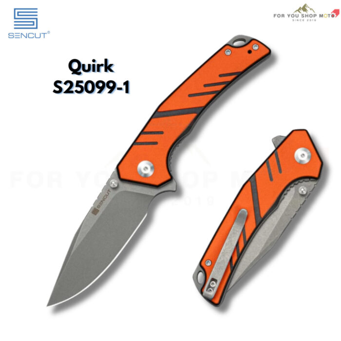 [New] มีดพับ SENCUT Quirk EDC ใบมีด D2 3.41 นิ้ว ด้าม G10 ระบบ Liner Lock Flipper & Thumb Stud รุ่น S25099
