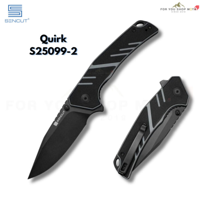 [New] มีดพับ SENCUT Quirk EDC ใบมีด D2 3.41 นิ้ว ด้าม G10 ระบบ Liner Lock Flipper & Thumb Stud รุ่น S25099