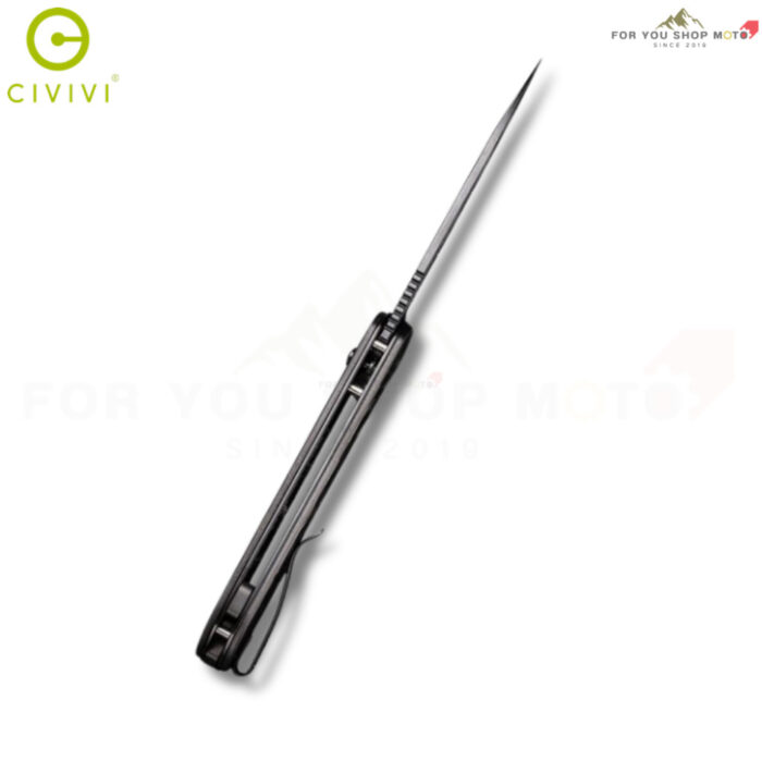 มีดพับ CIVIVI Button Lock Elementum ใบมีด Damascus 3.47 นิ้ว ด้าม Carbon Fiber Pocket Knife EDC รุ่น C2103DS-3
