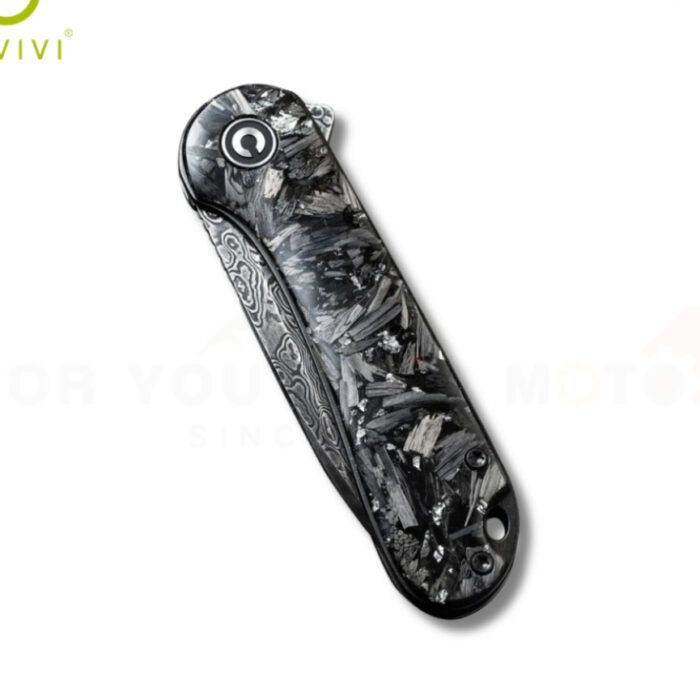 มีดพับ CIVIVI Elementum ใบมีด Damascus 2.96 นิ้ว ด้าม Carbon Fiber & Resin ระบบ Liner Lock Flipper Knife รุ่น C907C-DS