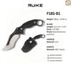 มีดพก Ruike F181-B1 ใบมีด 14C28N 4.53นิ้ว Blackened and polished ด้าม G10 พร้อมปลอก ABS Fixed Blade