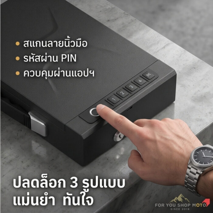 ตู้เซฟสแกนลายนิ้วมือ +WIFI กล่องเก็บของมีค่า Gun Safe ปลดล็อกด้วย APPTUYA/รหัส/กุญแจ/สแกนนิ้ว สำหรับรถยนต์และบ้านกันขโมย